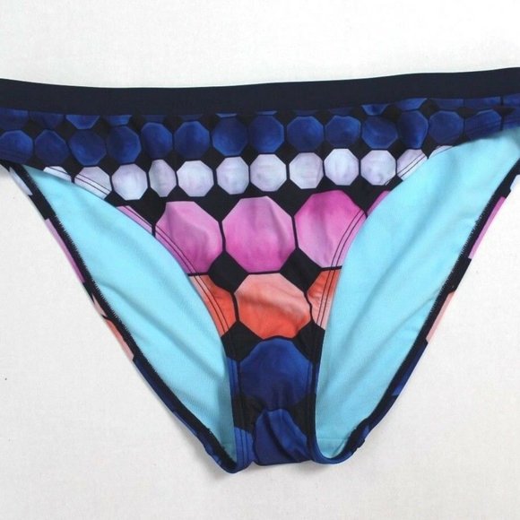 Ted Baker Marina Mosaic Navy Banded Waist Vintage Swim Bikini Bottom - Picture 1 of 6